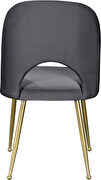 Brushed gold / gray velvet dining chair by Meridian additional picture 2
