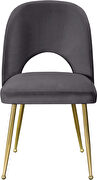 Brushed gold / gray velvet dining chair by Meridian additional picture 3