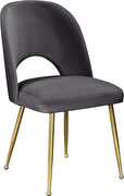 Brushed gold / gray velvet dining chair by Meridian additional picture 4