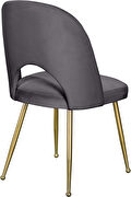 Brushed gold / gray velvet dining chair by Meridian additional picture 5