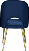 Brushed gold / navy velvet dining chair by Meridian additional picture 2
