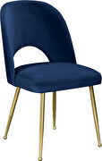 Brushed gold / navy velvet dining chair by Meridian additional picture 4