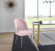 Brushed gold / pink velvet dining chair by Meridian additional picture 2