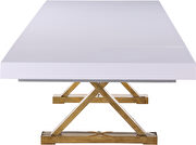 Oversized extension contemporary white/gold dining table by Meridian additional picture 2