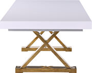 Oversized extension contemporary white/gold dining table by Meridian additional picture 3