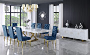 Oversized extension contemporary white/gold dining table by Meridian additional picture 7