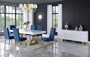 Oversized extension contemporary white/gold dining table by Meridian additional picture 8