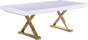 Oversized extension contemporary white/gold dining table by Meridian additional picture 9