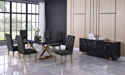 Oversized extension gray / gold dining table by Meridian additional picture 2
