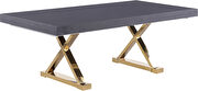 Oversized extension gray / gold dining table by Meridian additional picture 5