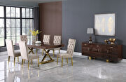 Oversized extension zebra brown / gold dining table additional photo 2 of 9