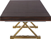 Oversized extension zebra brown / gold dining table additional photo 4 of 9