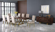 Oversized extension zebra brown / gold dining table by Meridian additional picture 9