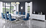 Oversized extension white/silver dining table by Meridian additional picture 2