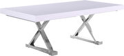 Oversized extension white/silver dining table by Meridian additional picture 3