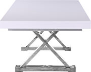 Oversized extension white/silver dining table by Meridian additional picture 5