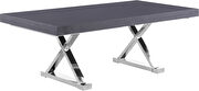 Oversized extension gray/silver dining table by Meridian additional picture 3