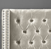 Modern tufted headboard cream velvet full bed by Meridian additional picture 5