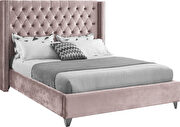 Modern diamond shape tufted headboard bed by Meridian additional picture 2