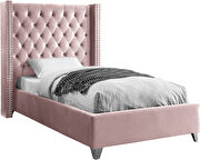 Modern diamond shape tufted headboard bed by Meridian additional picture 3