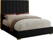 Gold frame/legs / black velvet queen bed by Meridian additional picture 2