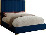 Gold frame/legs / navy blue velvet king bed by Meridian additional picture 2