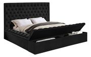 Black velvet tufted bed w/ storage by Meridian additional picture 3