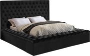 Black velvet tufted bed w/ storage by Meridian additional picture 4