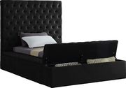 Black velvet tufted twin size bed w/ storage by Meridian additional picture 3