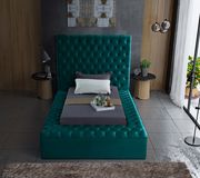 Green velvet tufted twin bed w/ storage by Meridian additional picture 2