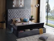 Gray velvet tufted full size bed w/ storage by Meridian additional picture 2