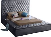 Gray velvet tufted full size bed w/ storage additional photo 3 of 3