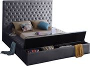 Gray velvet tufted full size bed w/ storage additional photo 4 of 3