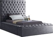 Gray velvet tufted twin size bed w/ storage by Meridian additional picture 3