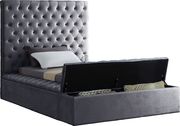 Gray velvet tufted twin size bed w/ storage by Meridian additional picture 4
