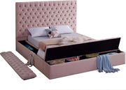 Pink velvet tufted queen bed w/ storage by Meridian additional picture 2