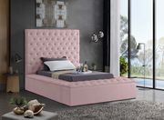 Pink velvet tufted twin bed w/ storage by Meridian additional picture 4