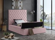 Pink velvet tufted twin bed w/ storage by Meridian additional picture 5