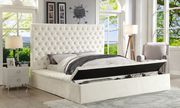 White velvet tufted bed w/ storage by Meridian additional picture 2