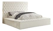 White velvet tufted bed w/ storage by Meridian additional picture 3