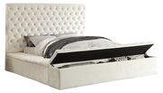 White velvet tufted bed w/ storage by Meridian additional picture 4