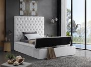 White velvet tufted twin bed w/ storage by Meridian additional picture 4