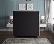 Modern cream velvet fabric queen bed w/ platform by Meridian additional picture 7