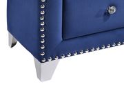 Tufted blue velvet modern nightstand by Meridian additional picture 2