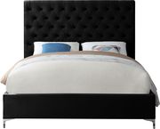 Black velvet tufted headboard contemporary bed by Meridian additional picture 2
