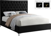 Black velvet tufted headboard contemporary bed by Meridian additional picture 4