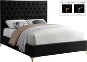 Black velvet tufted headboard king size bed by Meridian additional picture 3