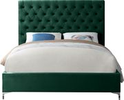 Green velvet tufted headboard king bed by Meridian additional picture 2