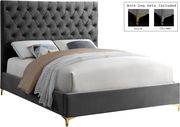 Gray velvet tufted headboard full bed by Meridian additional picture 3