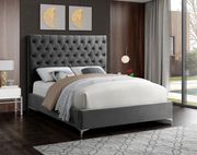Gray velvet tufted headboard full bed by Meridian additional picture 4